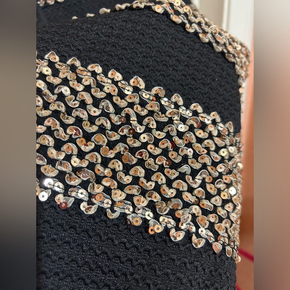 NWOT Venus Bandage Bodycon Dress Black and Gold M - Picture 5 of 8